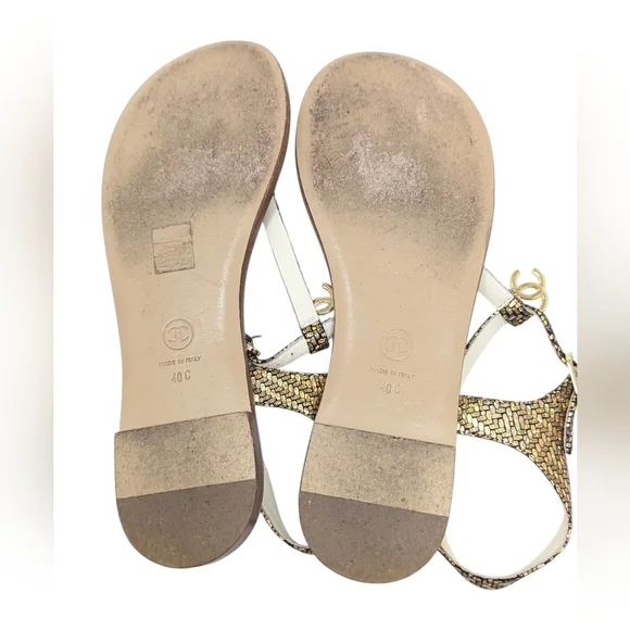Chanel 2018 Interlocking CC T-Strap Fantasy Chain Thong Sandals Size EU 40 - Picture 15 of 15